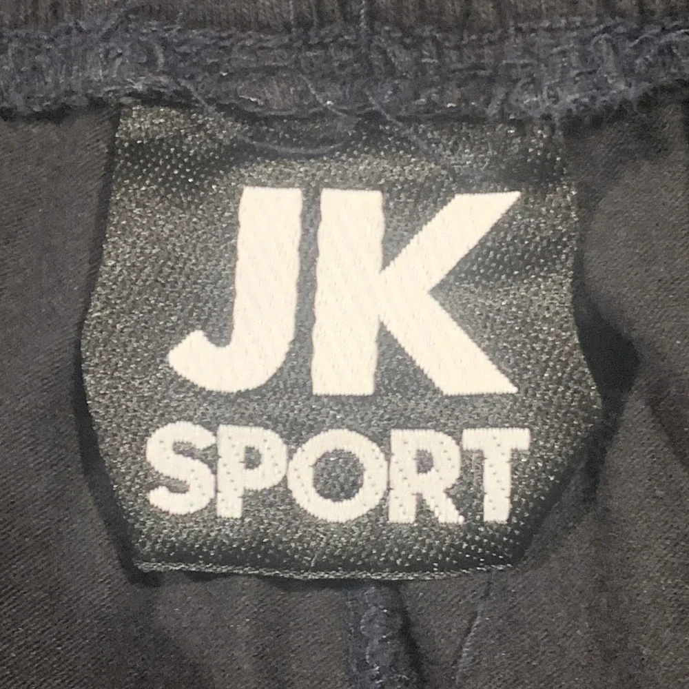 JK Sport Black‎ Track Pants White Side Stripes Made in USA Youth 18/20